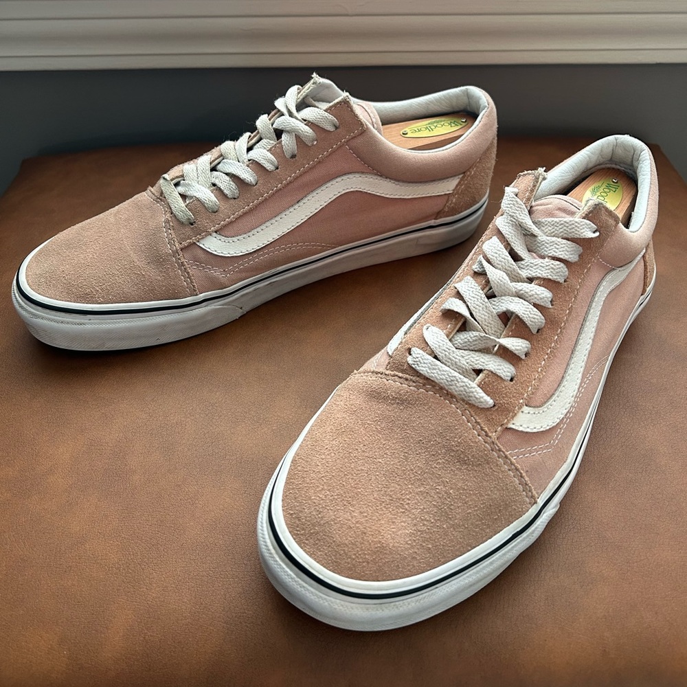 Vans Men’s Old Skool Mahogany Rose Pink True White Canvas Suede
